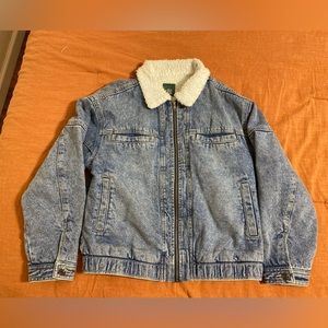 wild fable faux shearling lined denim bomber jacket - XS